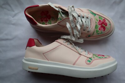 Pale PInk COLE HAAN Grand 360 Rally Golf Tropical Floral Top