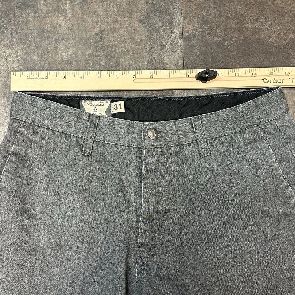 Volcom Frickin Chino Shorts Mens 31 Regular Fit Gray Flat Front Relaxed Skate - Image 3 of 4