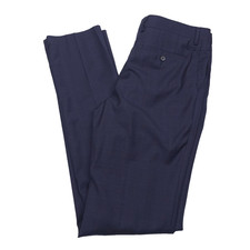John Varvatos Street Wool Suit Pants Mens Size 38 Slim Fit Navy Blue Tonal Plaid