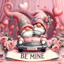 Valentine's Day Diamond Art Kits for Adults, Romantic Gnome Valentine-G9177