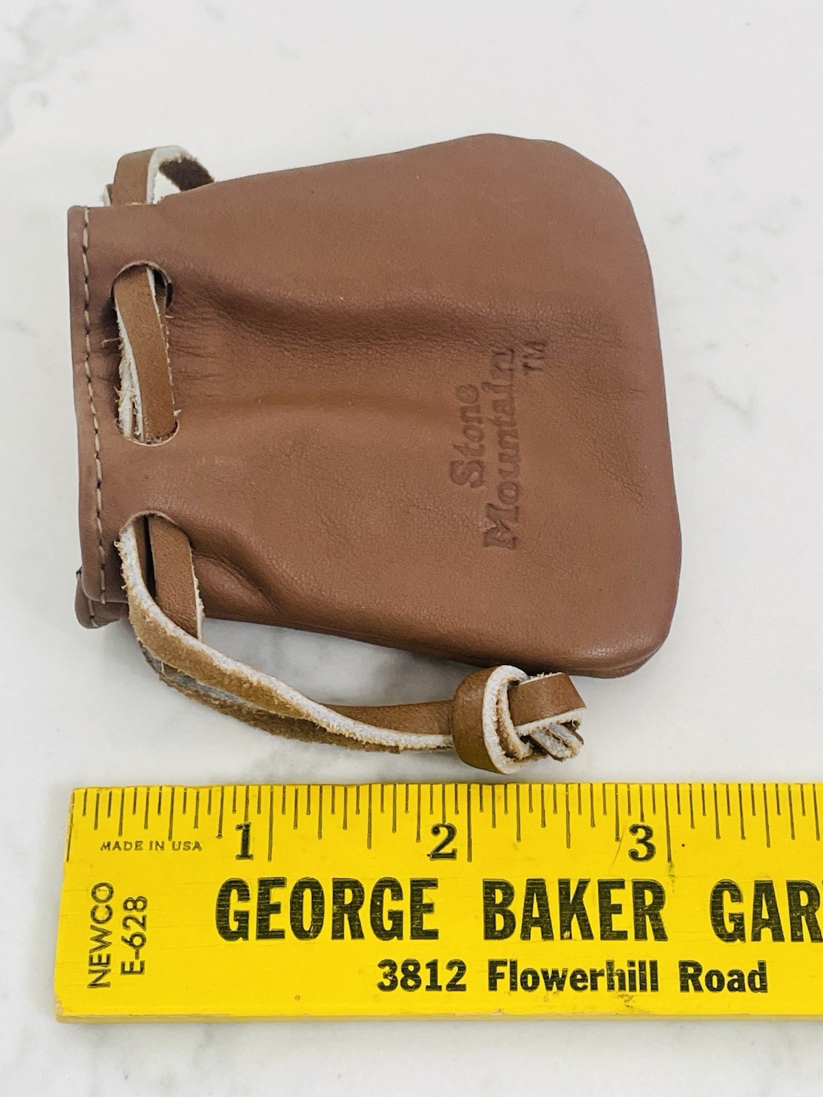 Stone Mountain Brown Leather Drawstring Coin Pouch - image 6