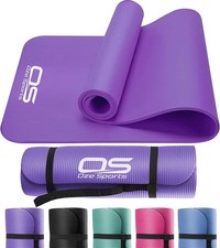 Image of OZE SPORTS 10mm NBR Foam Yoga Exercise Mat Non-Slip Thick Workout & Carry Strap