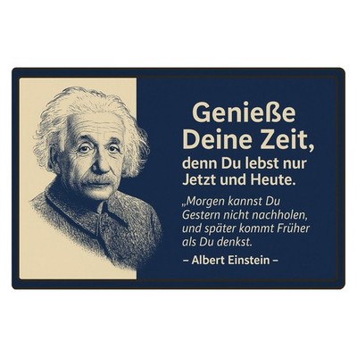 Albert Einstein Spruch Blechschild | 20x30cm | Dekoschild Schild Metallschild