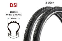 2 StüCk 28 Zoll Fahrrad Reifen 28X1.75 Trekking City Bike Tire 47-622 Schwarz