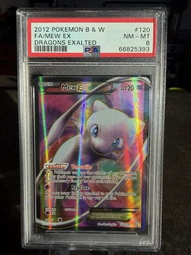 2012 POKEMON B&W DRAGONS EXALTED #120 FULL ART/MEW EX PSA 8