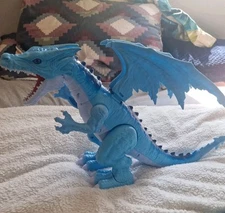 Zuru Robo Alive Blue Winged Ice Dragon 20" Interactive Roars Walks Toy WORKS
