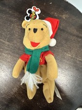 Vintage Disney  s Mouseketoys 8 Inch XMAS Pooh Bean Bag Plush