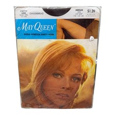 May Queen Sheer Nude Heel Stretch Pantyhose Gingerbread Medium