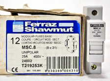 FERRAZ SHAWMUT MSC.8 MODULAR FUSE HOLDER 1-POLE 25A 400V T219253 BOX OF 12 PCS