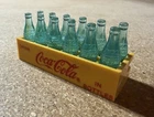 Vintage Miniature Coca-Cola 12-Pack Coke Bottles Magnet In Yellow Plastic Crate