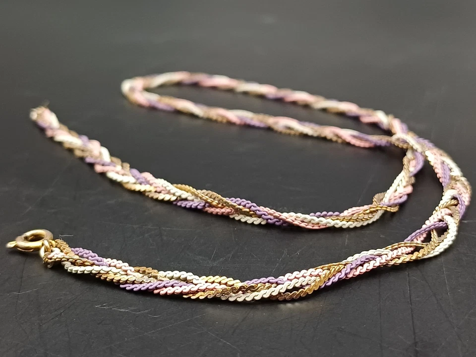 COLLANANINA GIROCOLLO  METALLO TRECCIA MULTICOLORE - Immagine 3 di 4