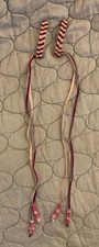 Pair Of Homemade Purple Ribbon Barrettes With Beads Vintage 1980 s