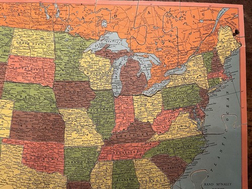 Vintage Wooden Map of the United States Jig Saw Puzzle Joseph Straus No. 325 - Picture 5 of 18