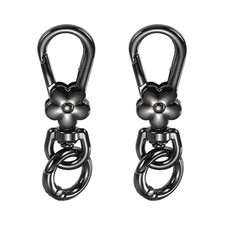 2 Pcs Metal Swivel Lobster Clasp Keychains Quick Release Key Ring, Gun Black