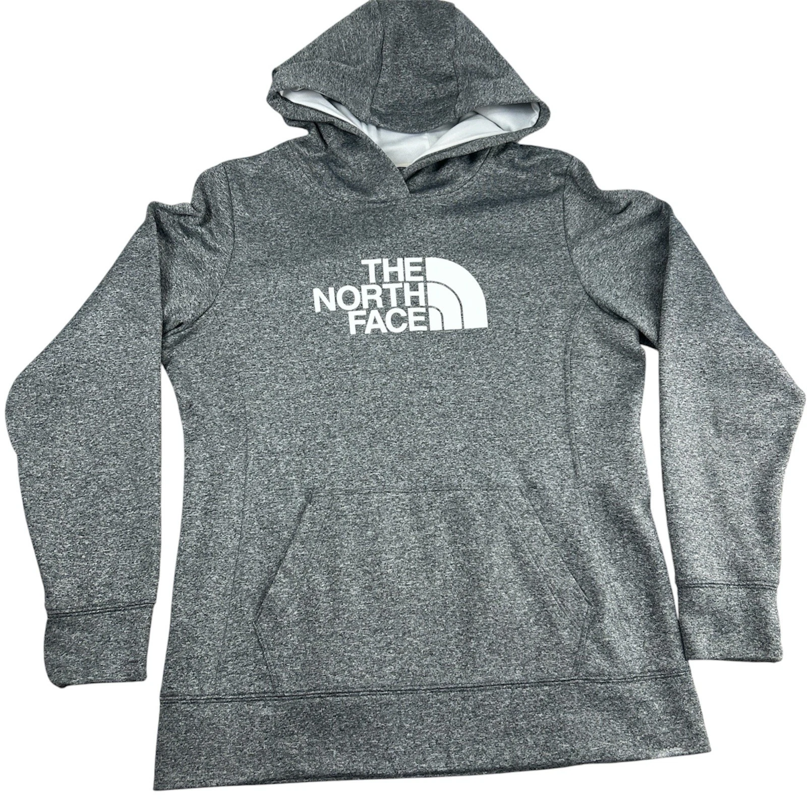 The North Face Women's Sweatshirt Pullover Hoodie Large Gray Logo Casual Hiking