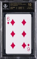 2016 MARIO PIKACHU PLAYING CARDS POKEMON CENTER 6 OF DIAMONDS BGS 10 BLACK LABEL