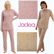 Pigiama donna in cotone estivo completo casa manica lunga, pantalone lungo Jadea
