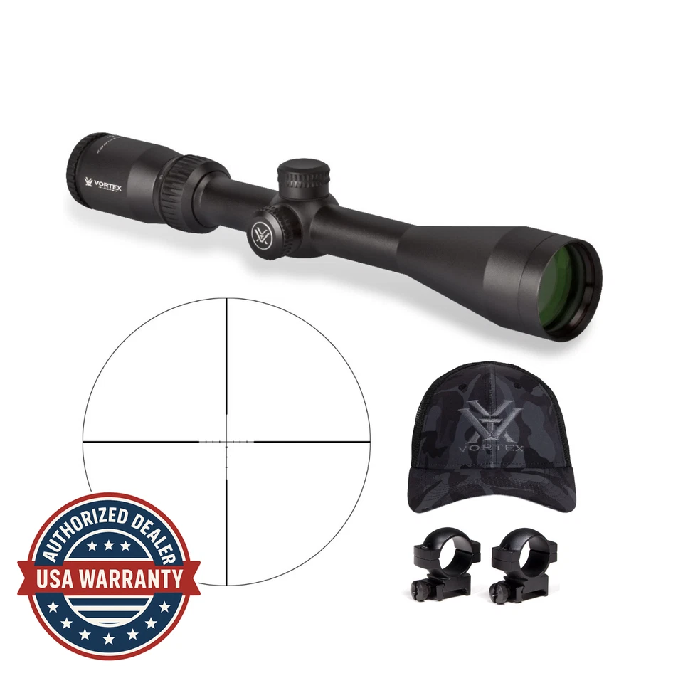 Vortex Crossfire II 4-12x44 Riflescope 1 In Scope Rings Hat PRECISION
