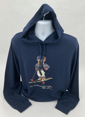 Polo Bear by Ralph Lauren -Ski Bear - Navy Long Sleeve  Hooded T-Shirt
