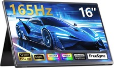 Portable Gaming Monitor 16in 165Hz 1920x1200 450 Nits USB-C HDMI Speakers Cover