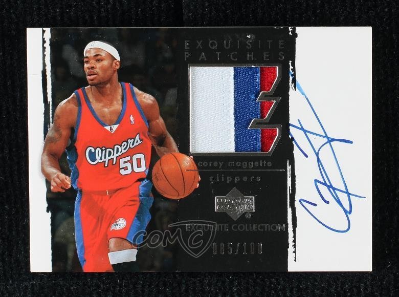 2003-04 Upper Deck Exquisite Collection 85/100 Corey Maggette #AP-CM Patch Auto