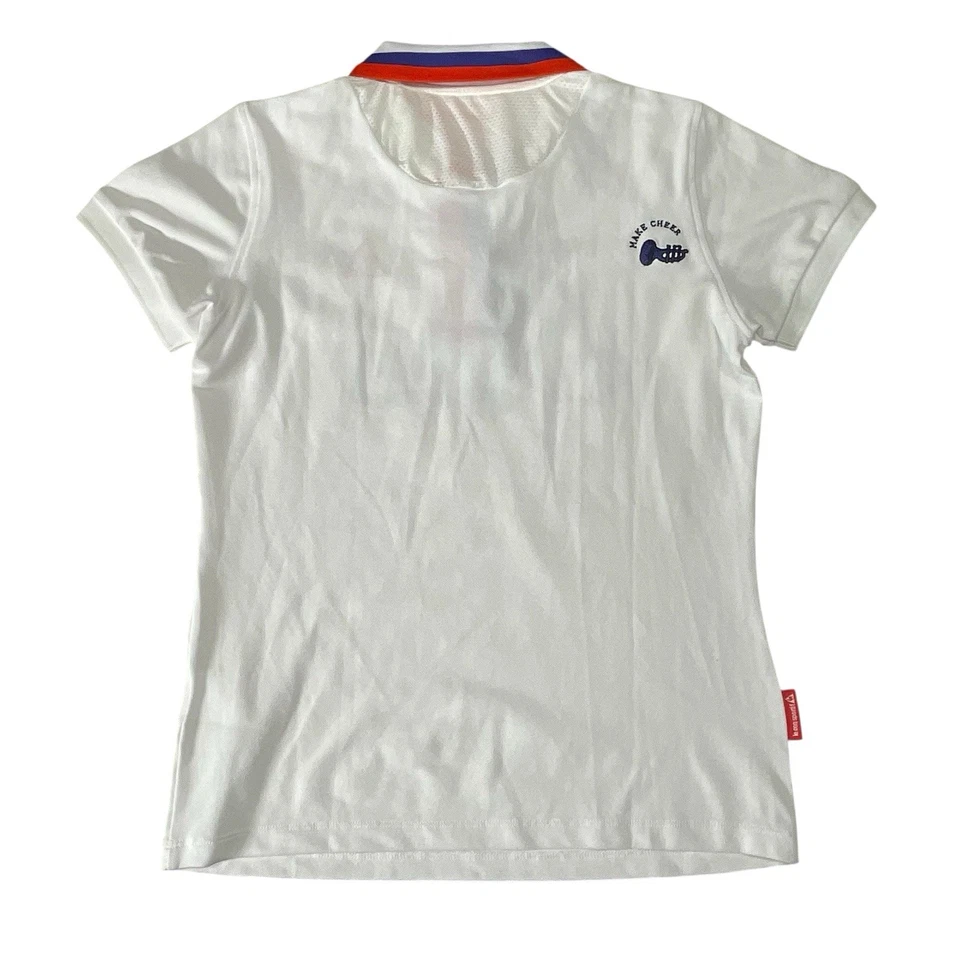 Le Coq Sportif 女式高尔夫系列蓝色白色 Polo 衫,尺寸 M — 第 3/4 张图片