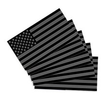 CANTENDO 5Pcs Black American Flag Decal Sticker - Heavy Duty US Flags Black Us