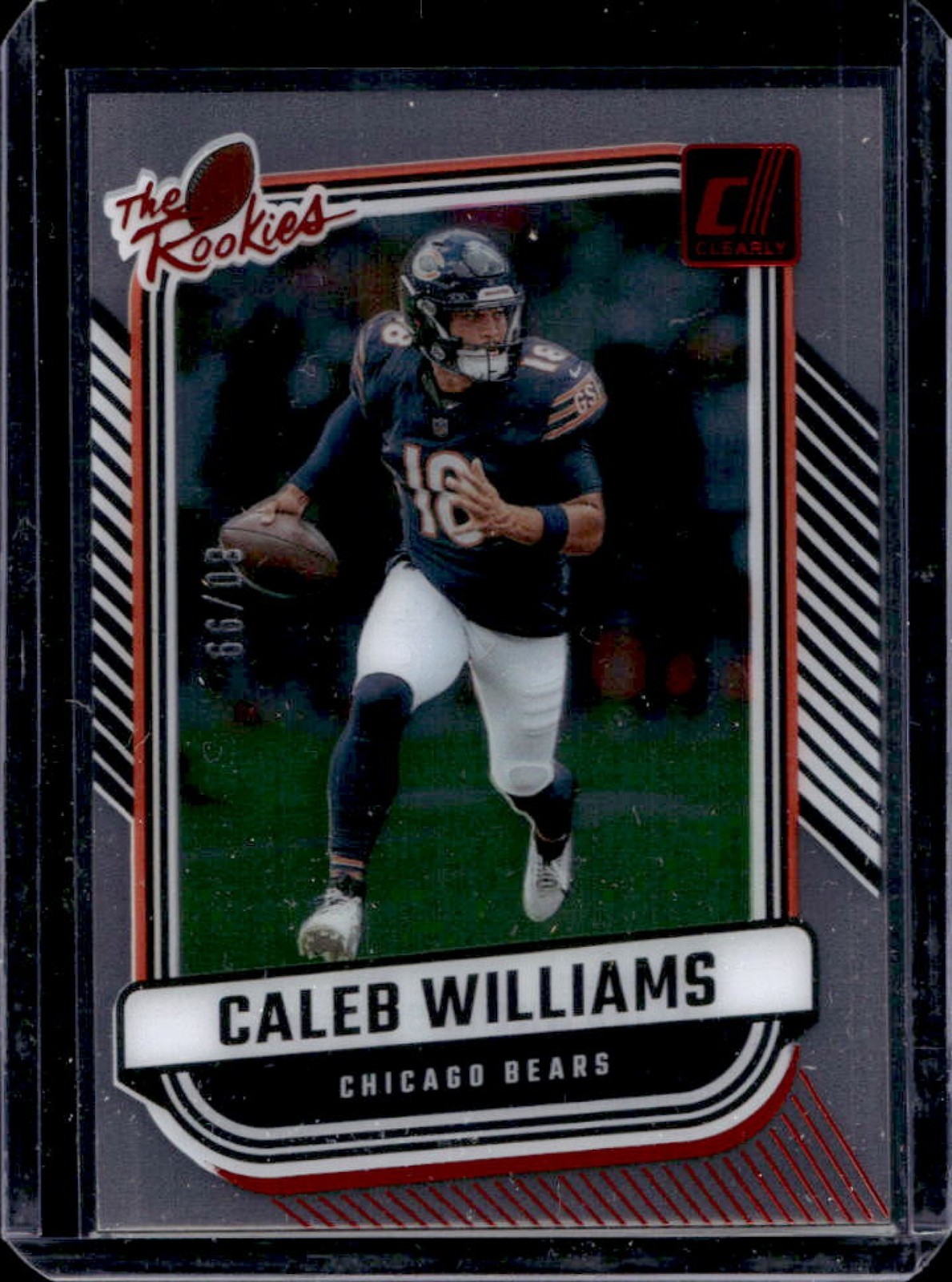 2024 Panini Clearly Donruss Caleb Williams The Rookies Red RC #80/99 Bears