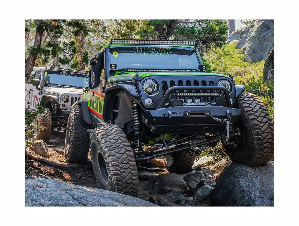 Westin WJ2 Stubby Bull Bar Front Bumper Fits 2007-2018 Jeep Wrangler JK Foto 3 de 4