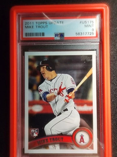 MIKE TROUT 2011 TOPPS UPDATE US175 RC ROOKIE PSA 9 LOS ANGELES ANGELS