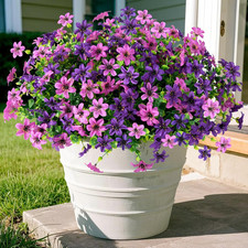 UV Resistant Artificial Flowers - 12 Bundles Multicolor Outdoor Decor