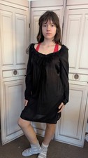 Robe femme Maje noire Taille S, transparente, ample