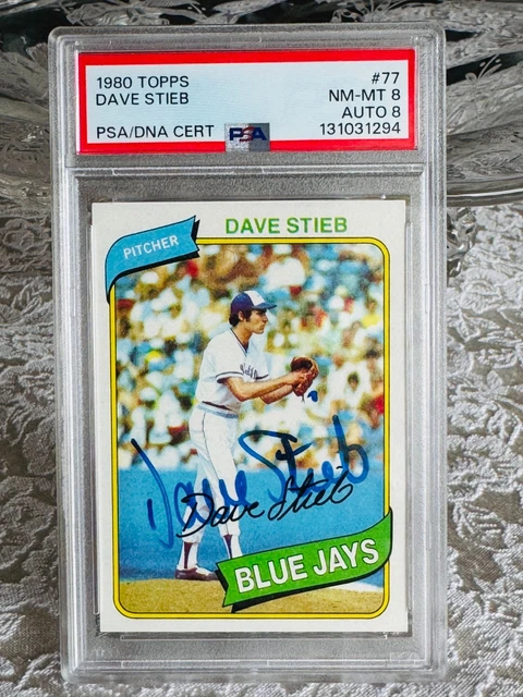 1980 Topps Dave Stieb Rookie #77 PSA 8 Autograph PSA 8 Blue Jays