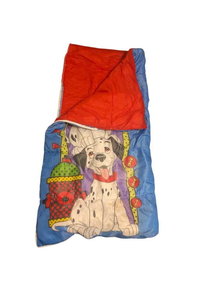 Disney 101 Dálmatas Niño Saco de Dormir Vintage Años 90 EE. UU. 30" X 57" 2 Caras Foto 2 de 4