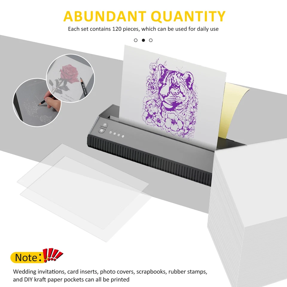 120 Sheets Vellum Paper A4 Size Translucent Tracing Paper Printable Vellum tyjxL - image 4 of 4