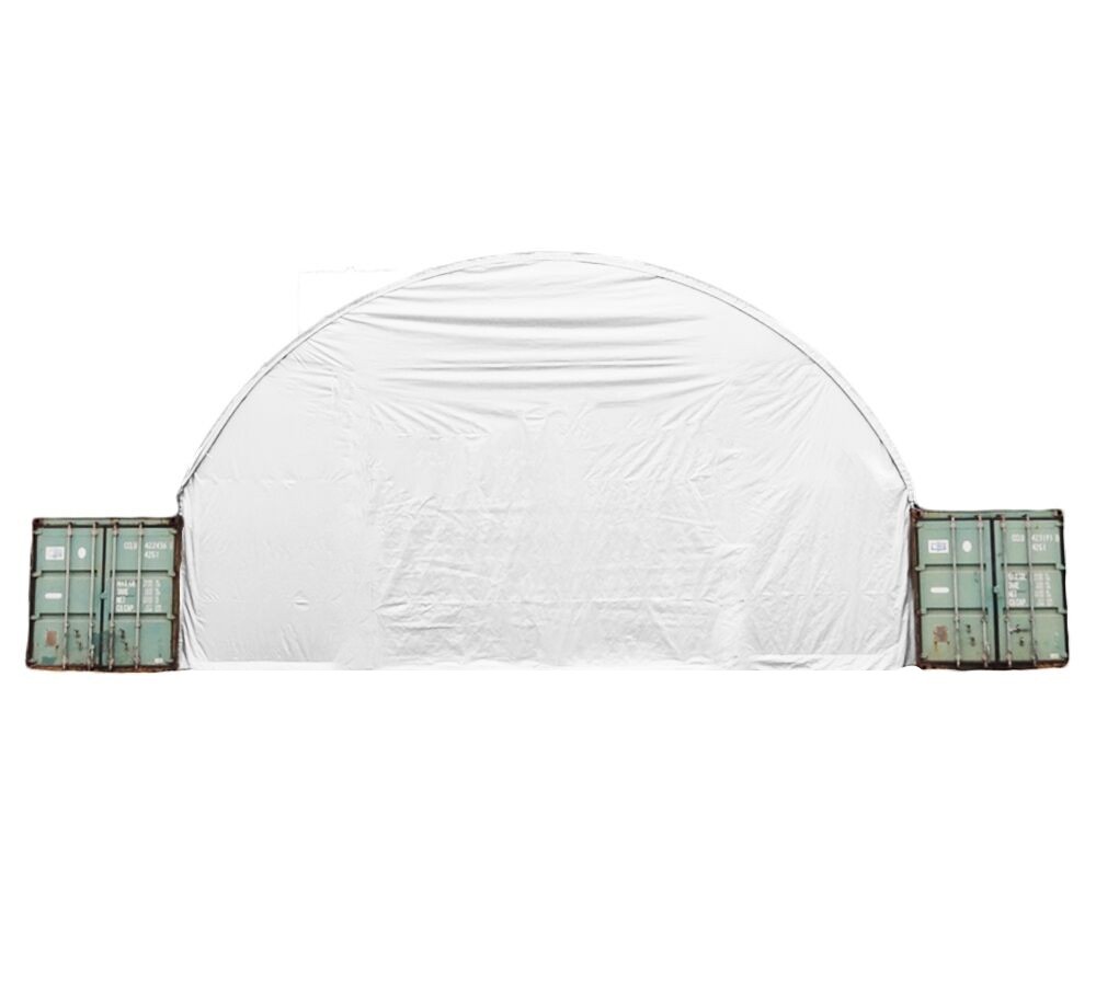 40' Wide Back Endwall w/ No Access Door for Shipping Container Canopy Shelter