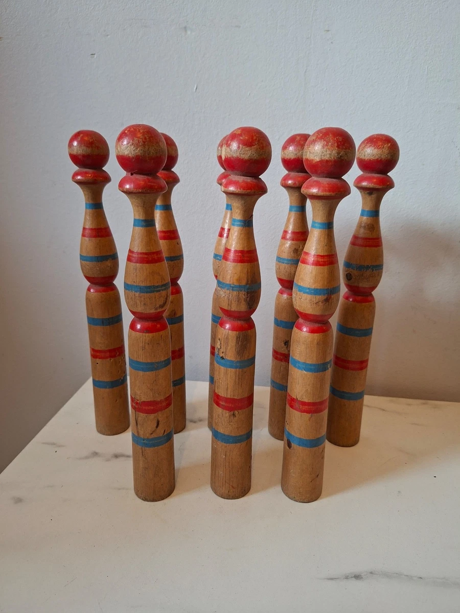 Jouets anciens - ancien jeux de quille très original en forme de dès à six faces XIX ème