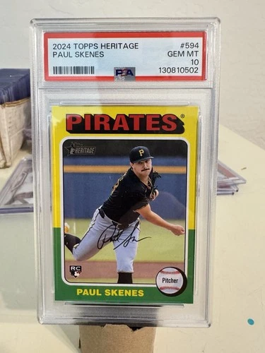 2024 Topps Heritage High Number Paul Skenes  #594 Rookie PSA 10 Pirates