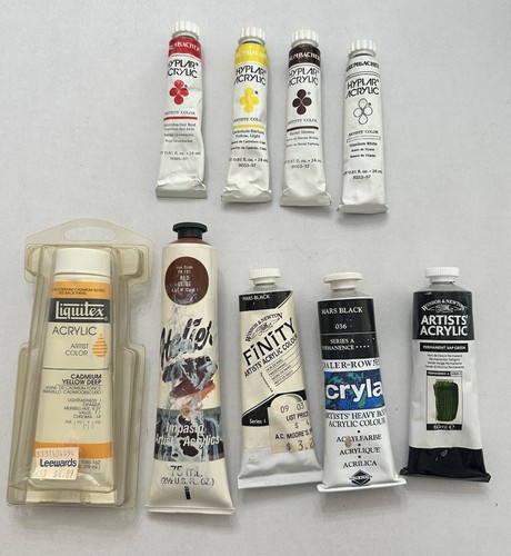 Mixed Lot of Acrylic Paint Windsor & Newton Daler Rowney Grumbacher Liquitex
