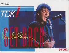 Paul McCartney GET BACK promo STICKER Wings MPL Beatles TDK
