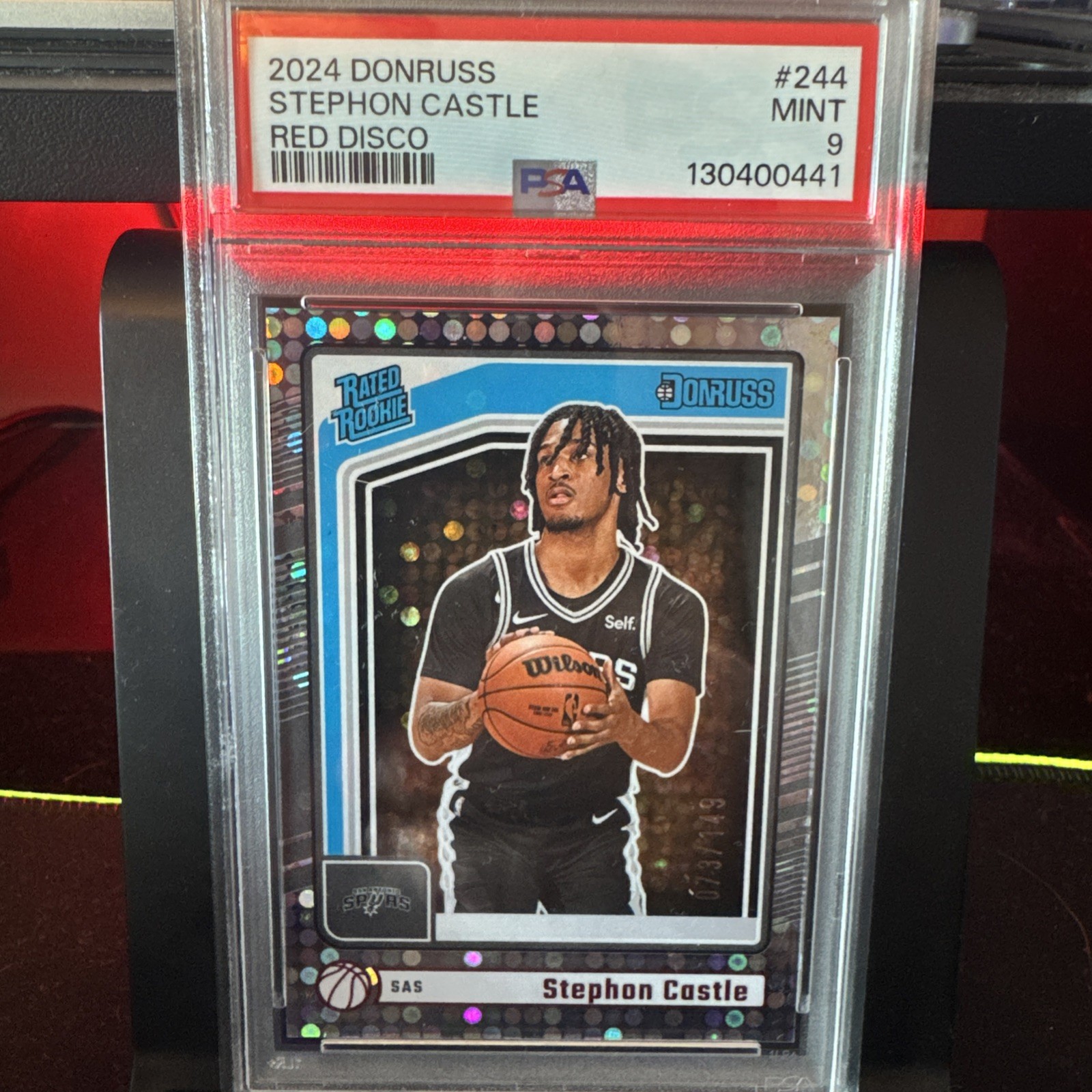 2024-25 Panini Donruss - Rated Rookie Stephon Castle #244 Red Disco /149 (RC)