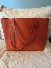 Mark & Graham- Orange Leather Tote Bag-NEW!
