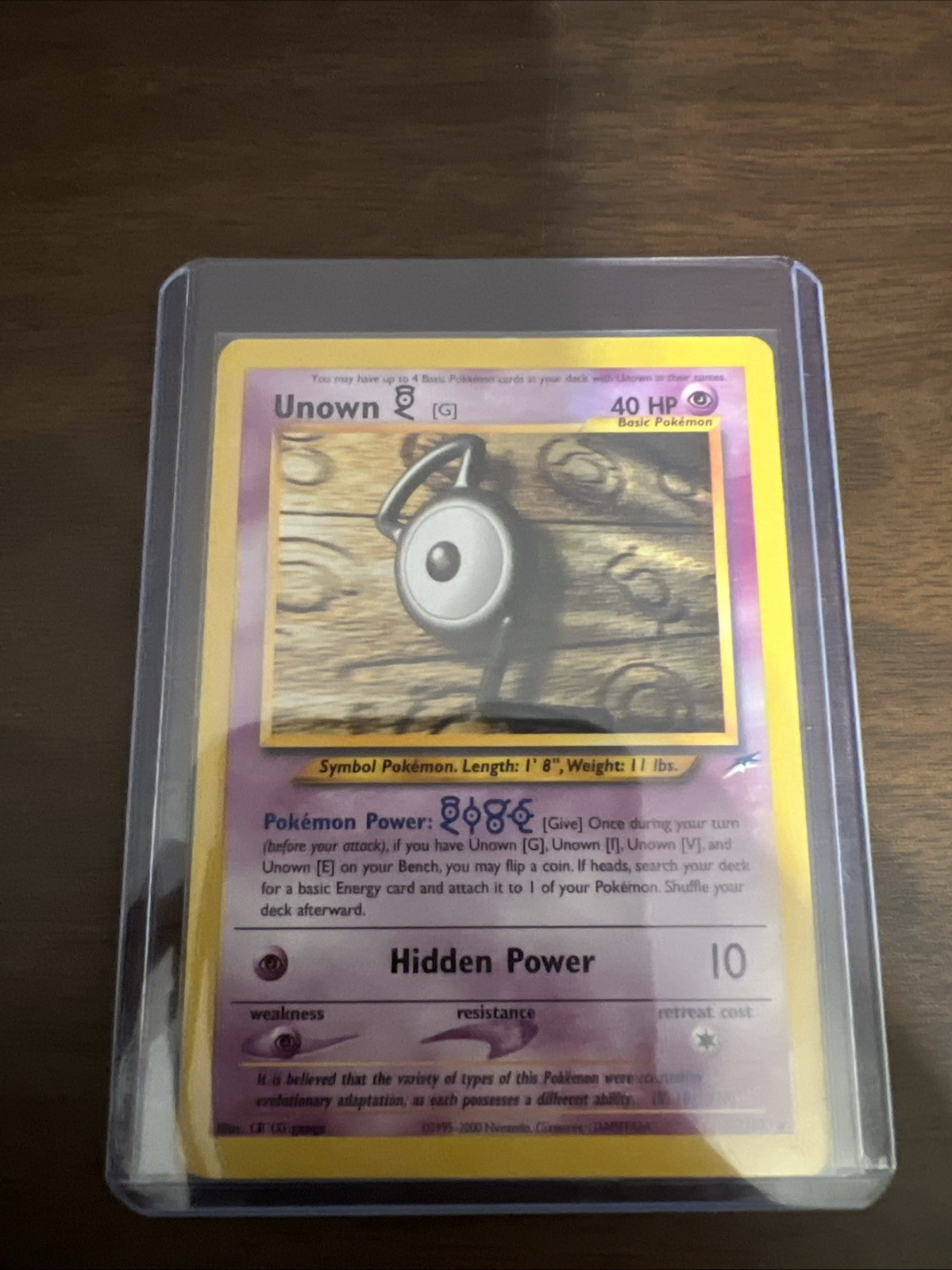Pokémon TCG Unown (G) 27/105 Neo Destiny Unlimited Non-Holo Rare Vintage