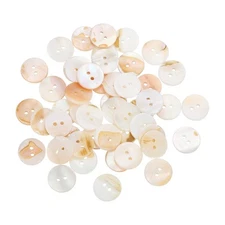 50 Pcs Natural Shell Button, 2 Hole Mother of Pearl Button 15mm Sewing Button
