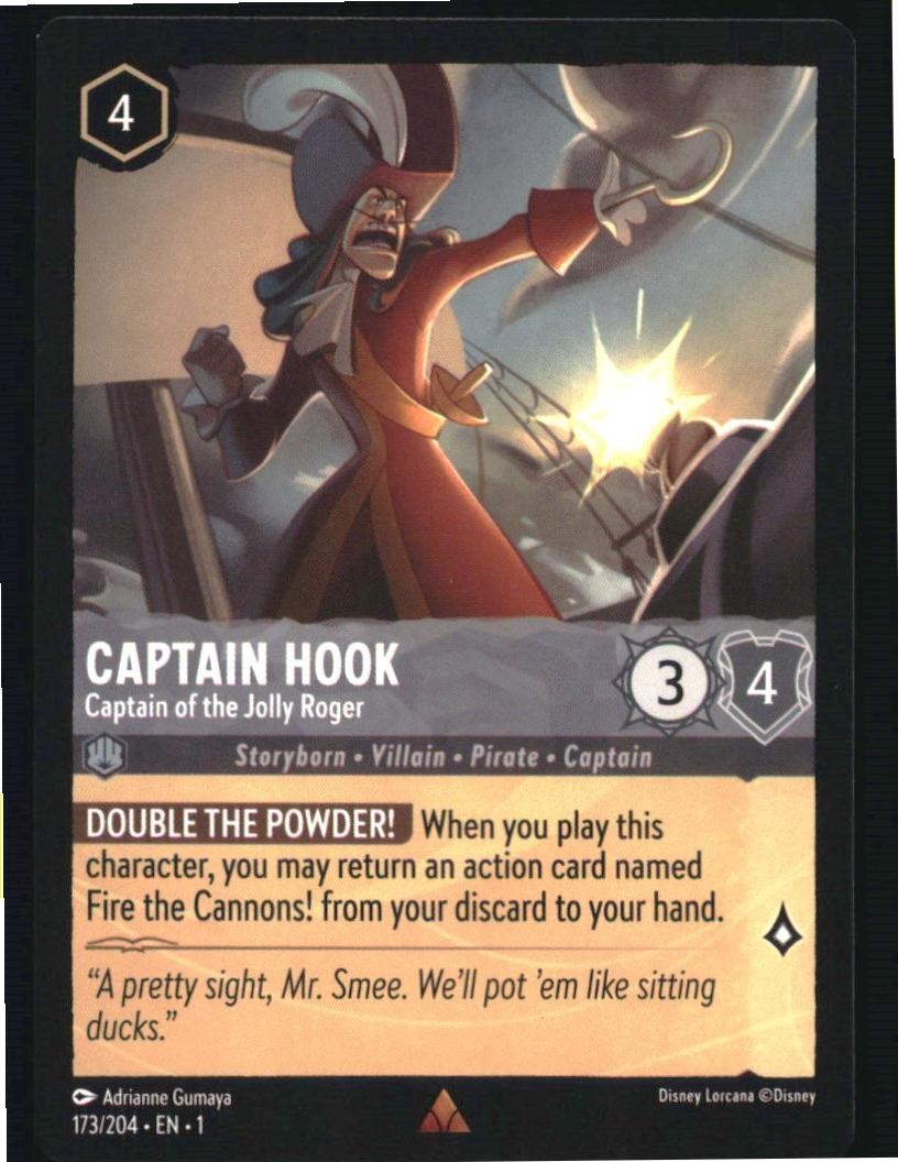 Captain Hook - Captain of the Jolly Roger 173/204 The First Chapter Lorcana NM