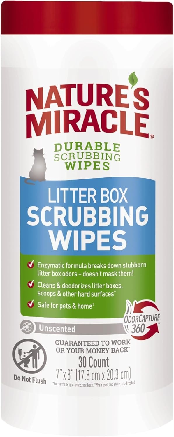 Nature&rsquo;s Miracle Litter Box Scrubbing Wipes 30 Count (Pack of 1)