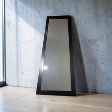 Modern Full Length Mirror Black Frame Bevelled Edge Glass 110.5cm x 36cm