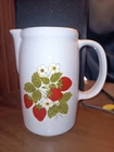 McCoy Ceramic Pitcher 1429 Strawberry Flowers 7 Inch Milk USA Cottagecore
