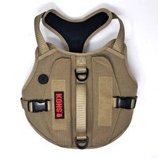 KONG Tactical Dog Vest Harness Tan Size Medium With Carry Pouches