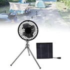 Portable Solar Power Fan with USB Dual Power for Outdoor and Indoor Use